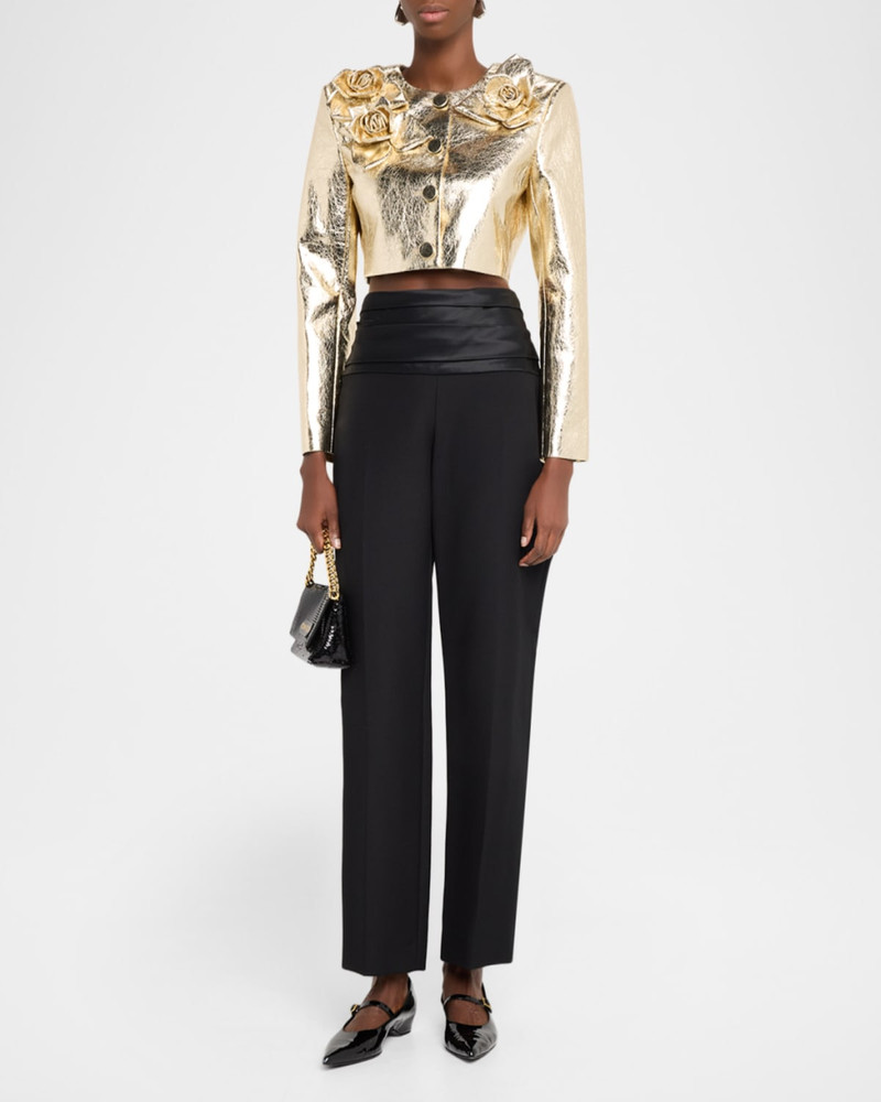 AKNVAS Signe Metallic Jacket with Flower Appliqué outlook