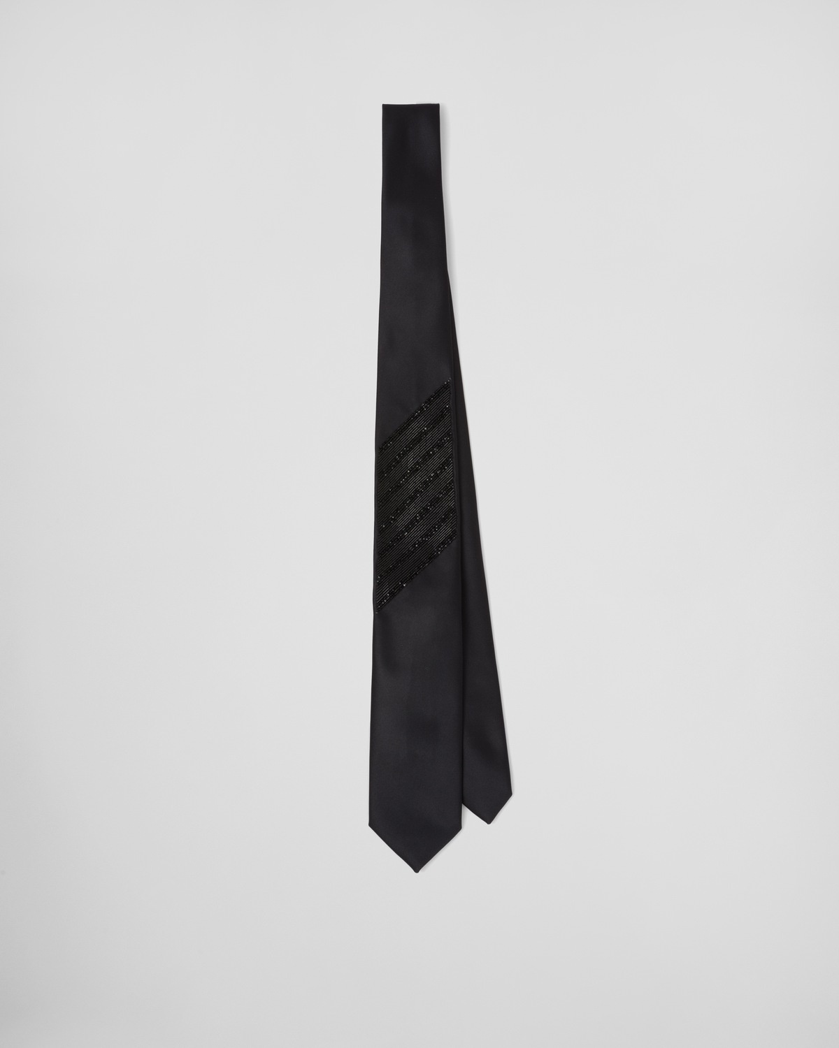 Embroidered satin tie - 1