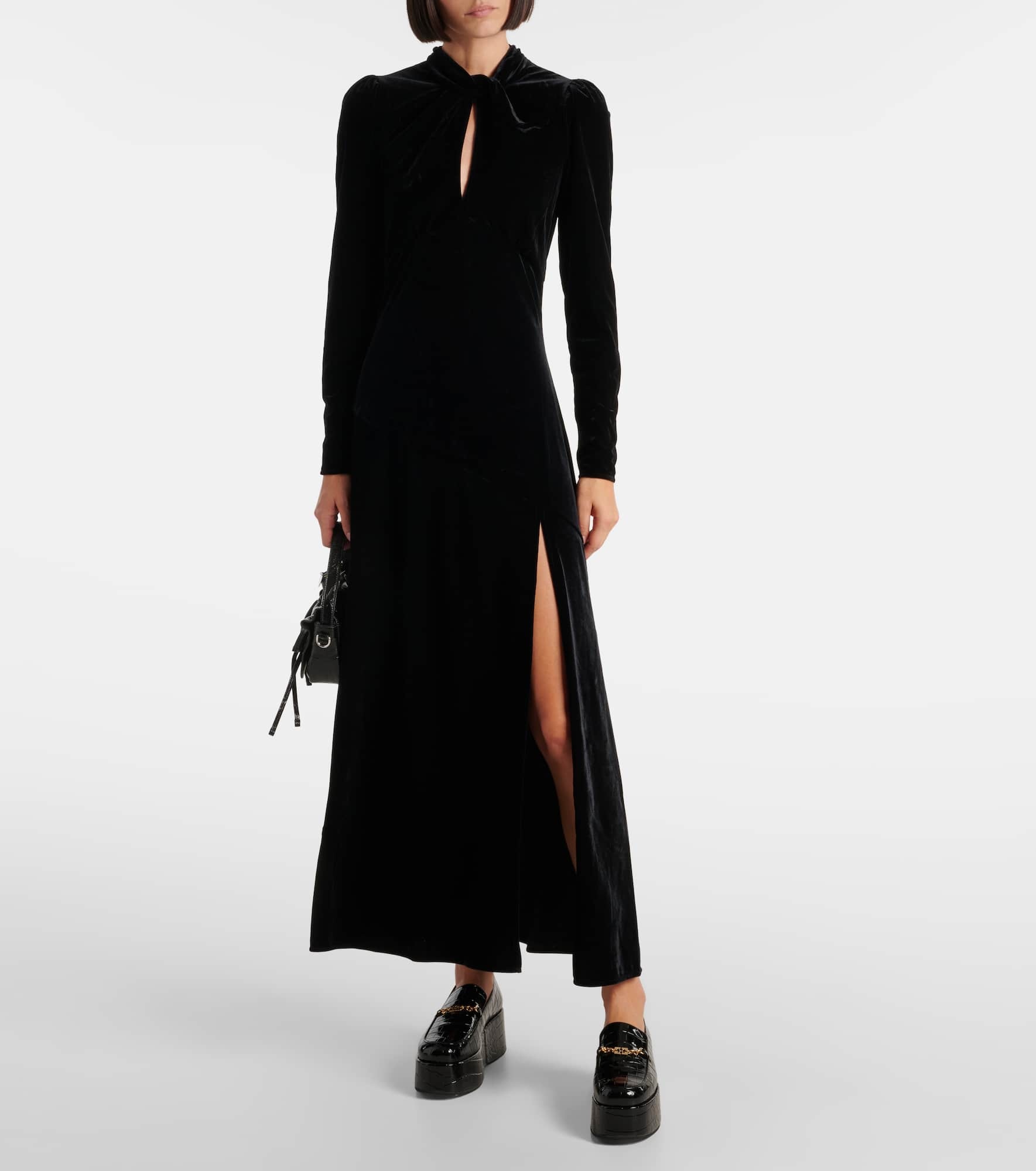 Cutout velvet midi dress - 2