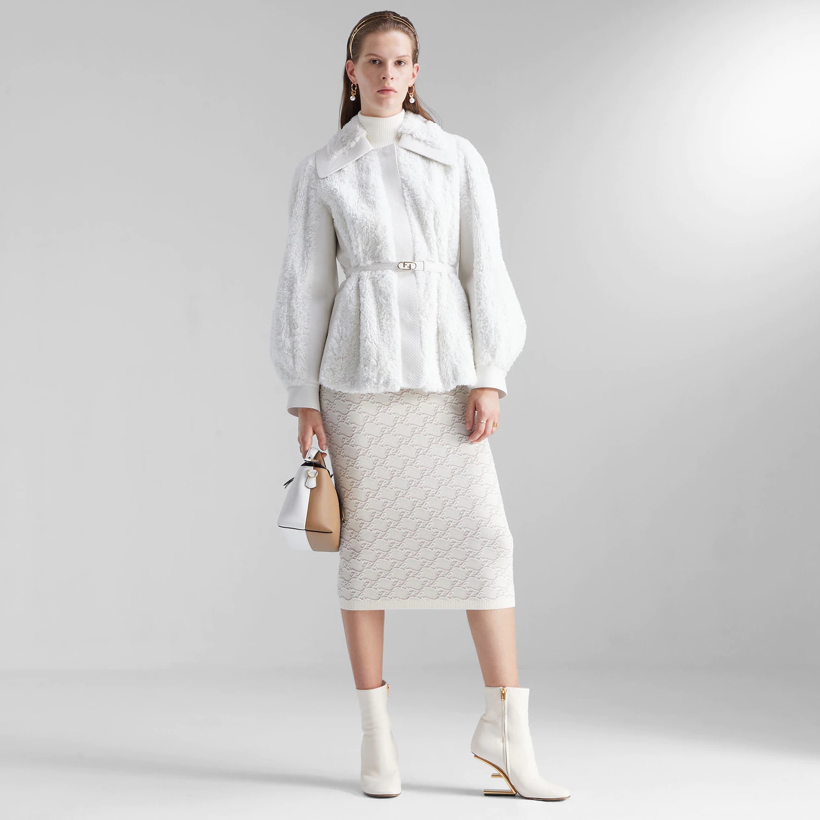 White velvet and viscose skirt - 4