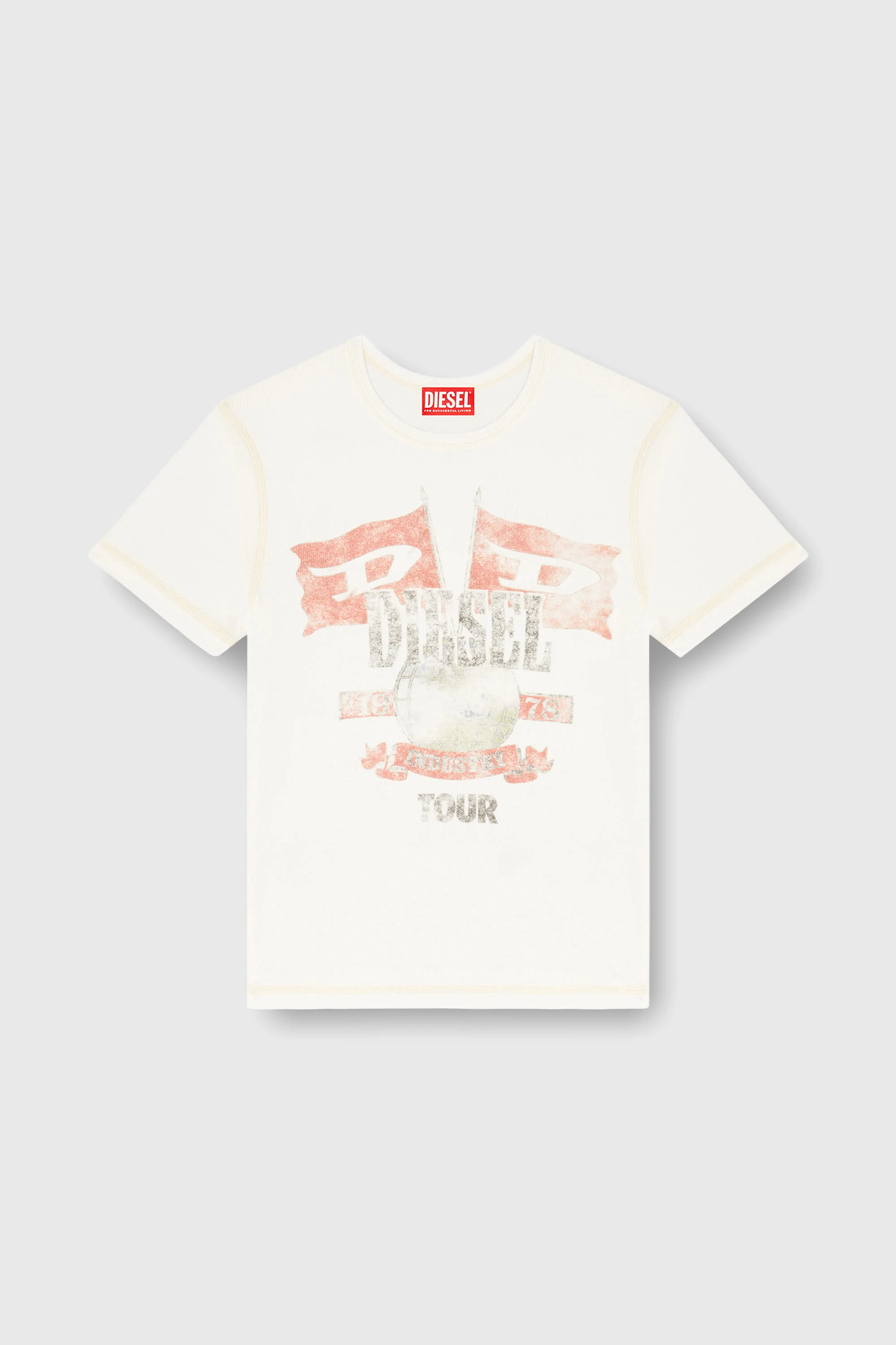 RIBBED T-SHIRT WITH CONCERT GRAPHICS - 1