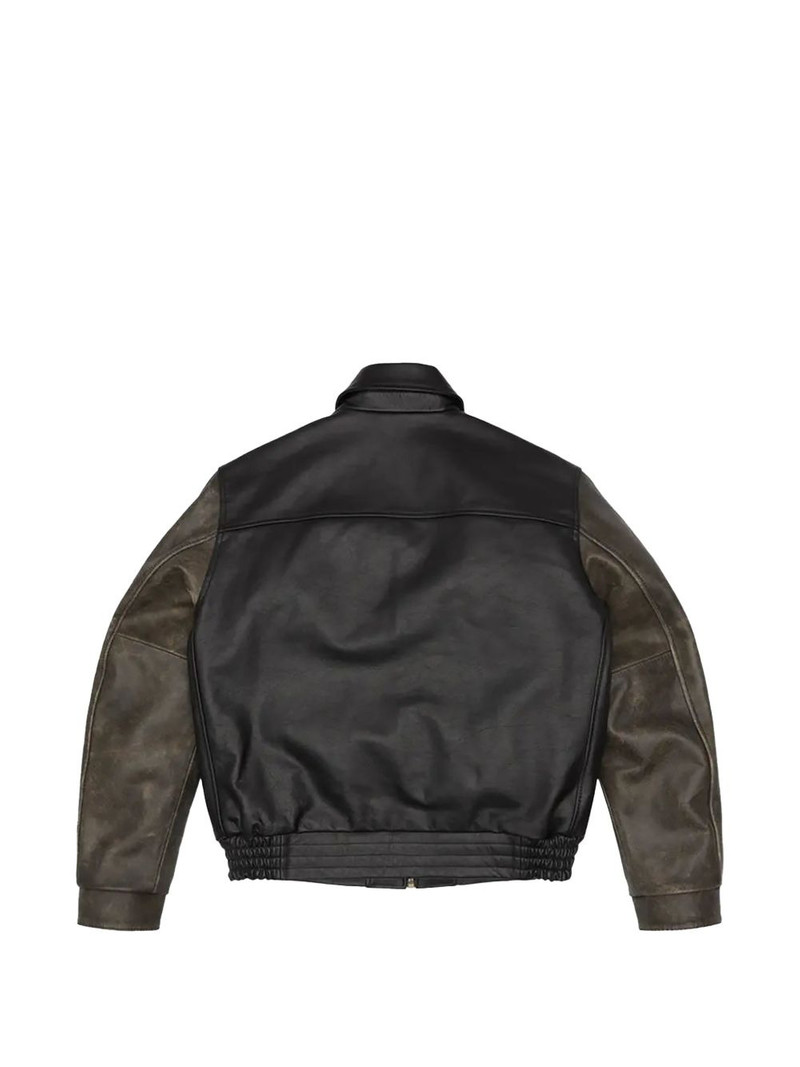 DENIM TEARS colour-block leather jacket outlook