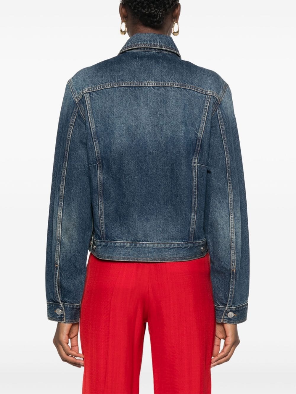cropped denim jacket - 4