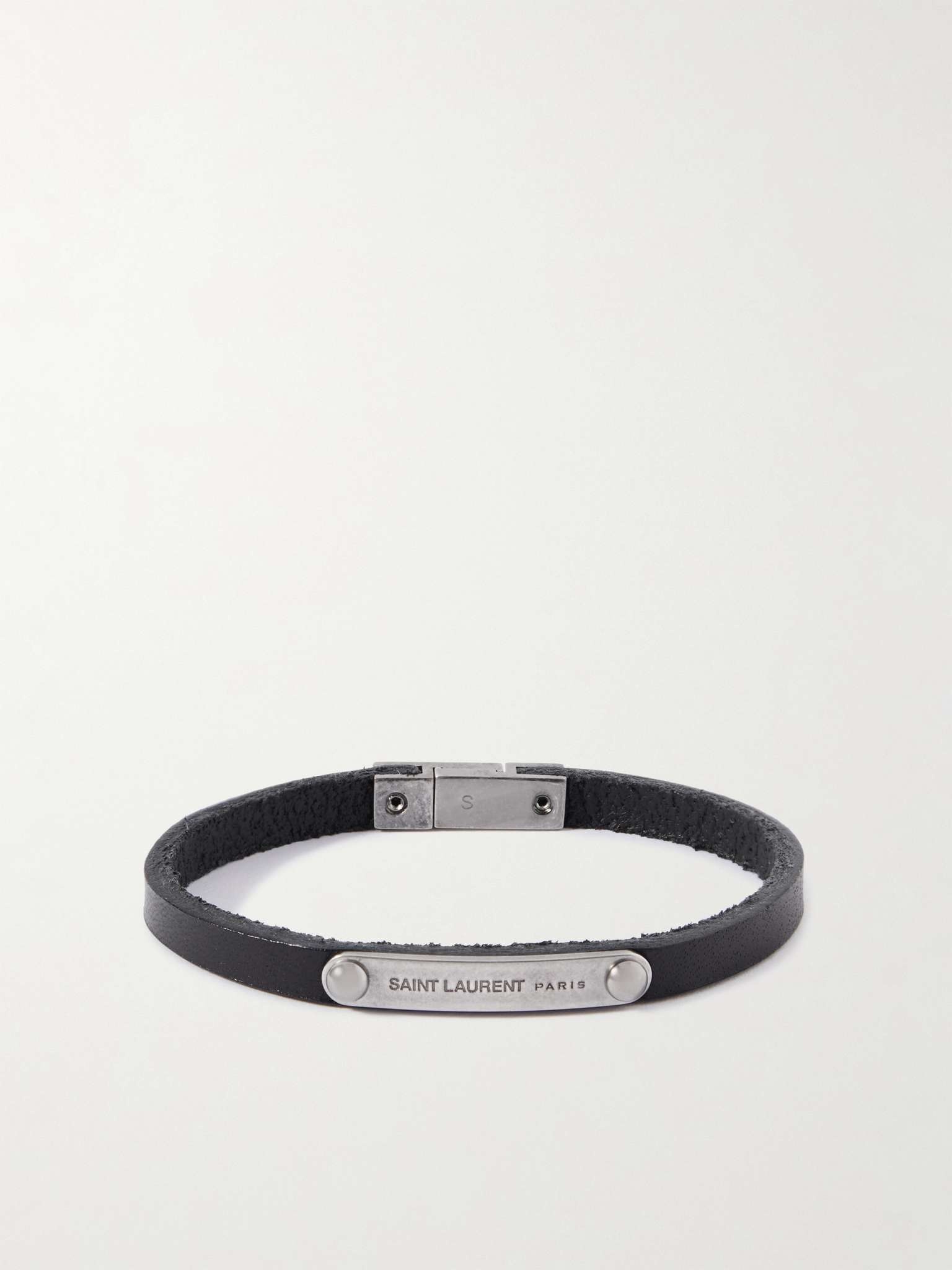 Leather and Palladium Bracelet - 1