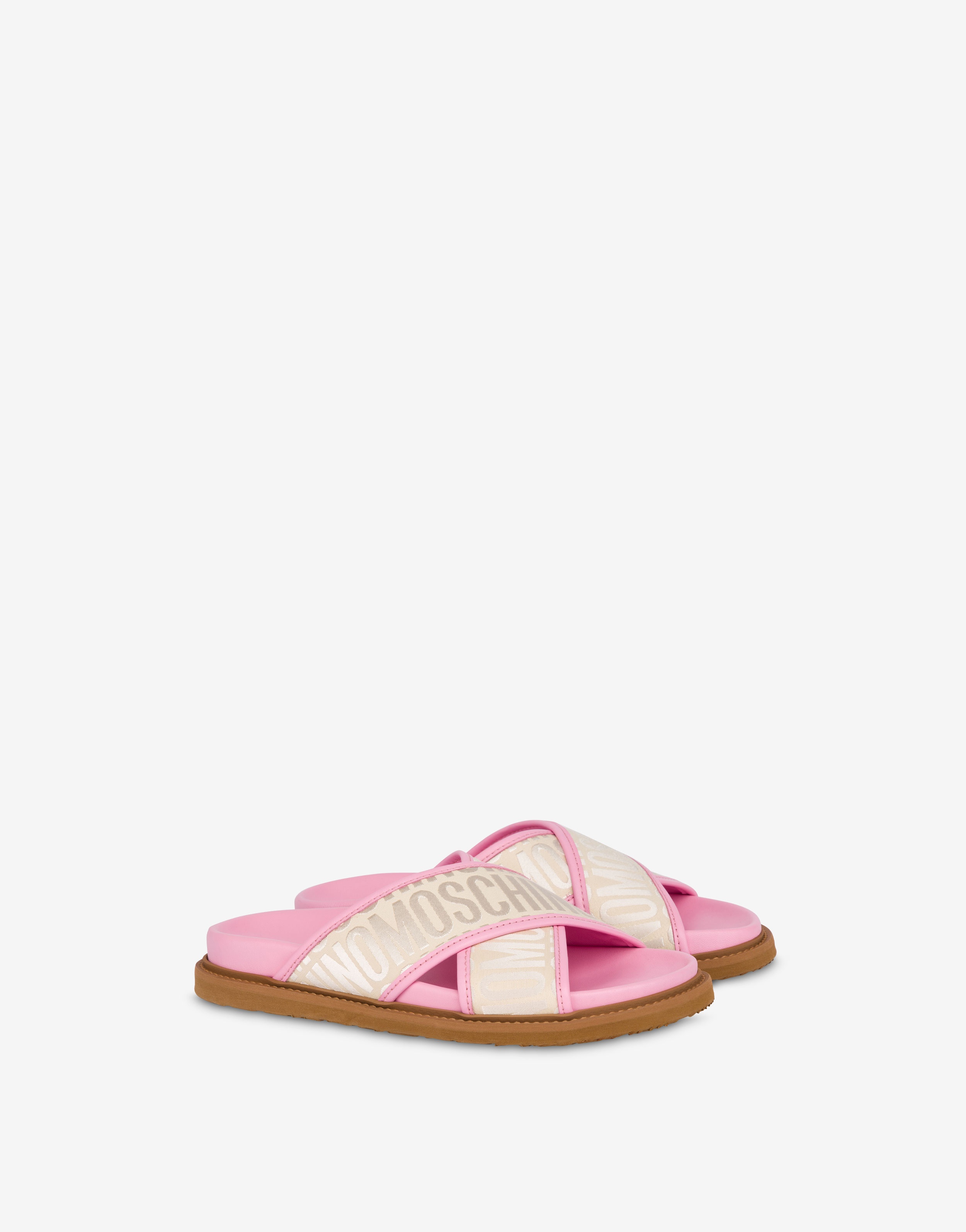 ALLOVER LOGO CROSSOVER SANDALS - 1