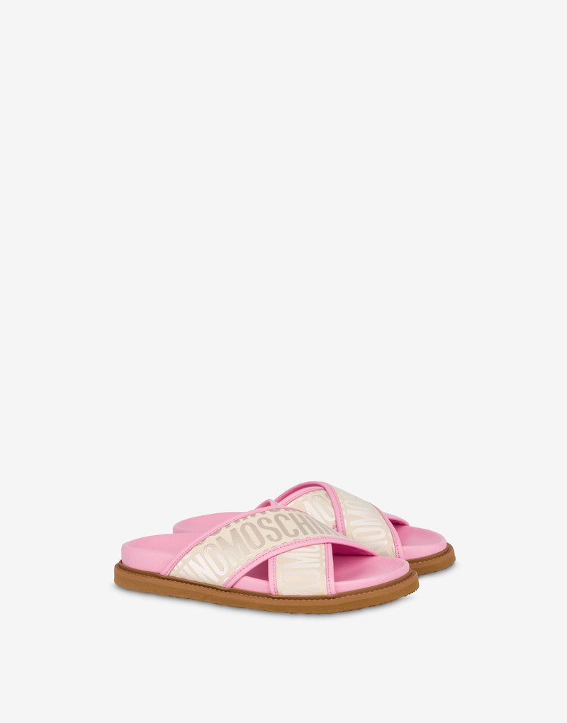 ALLOVER LOGO CROSSOVER SANDALS 1