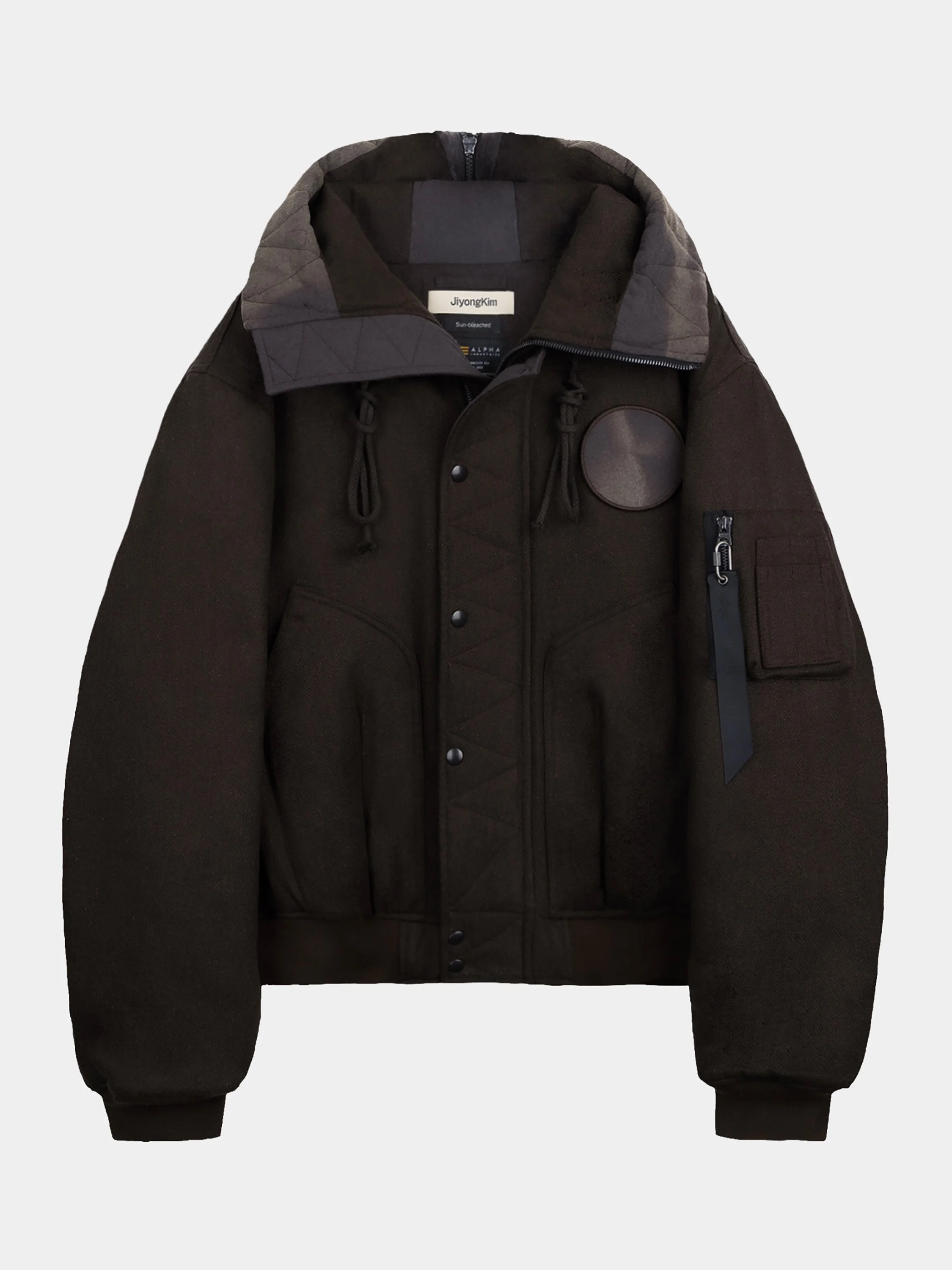 JIYONG KIM X ALPHA SUN-BLEACHED SPLIT-HOOD FLIGHT JACKET - 1