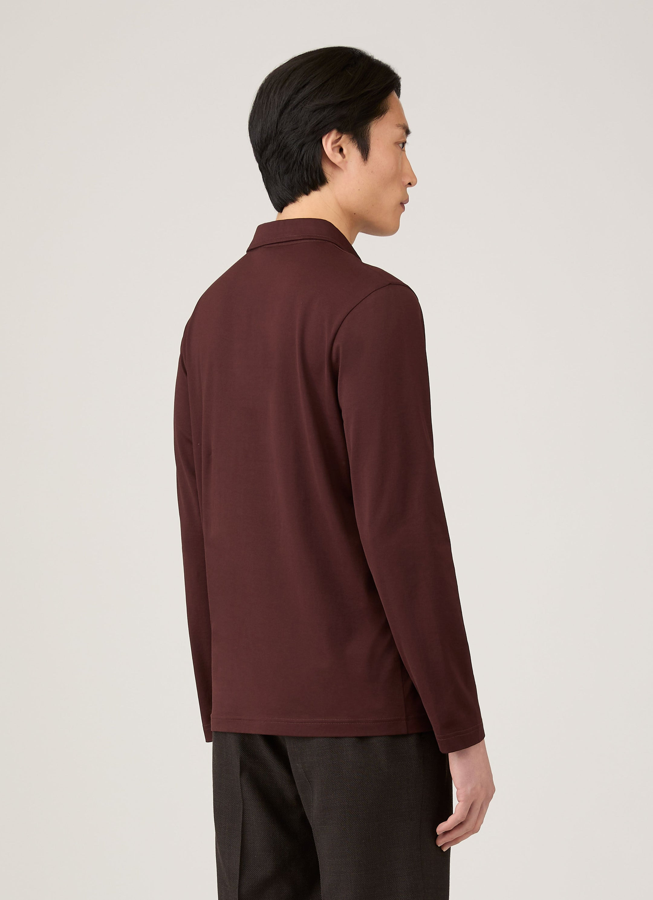 Long Sleeve Classic Jersey Polo Shirt - 5