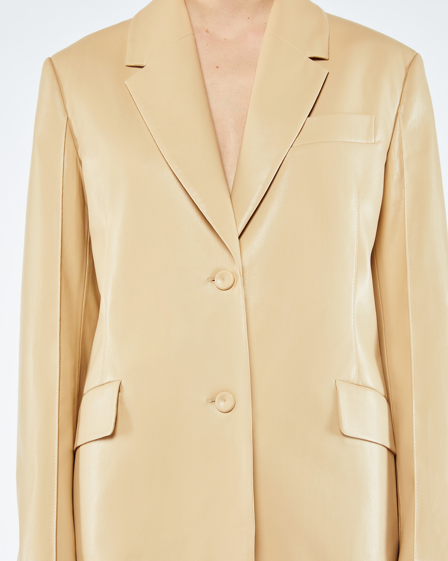 KARO - OKOBOR™ alt-leather blazer - Almond - 5