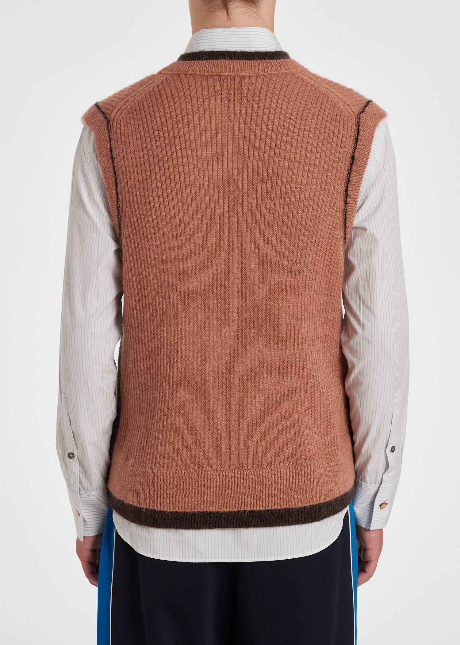 Brown Wool-Mohair Knitted Vest - 4