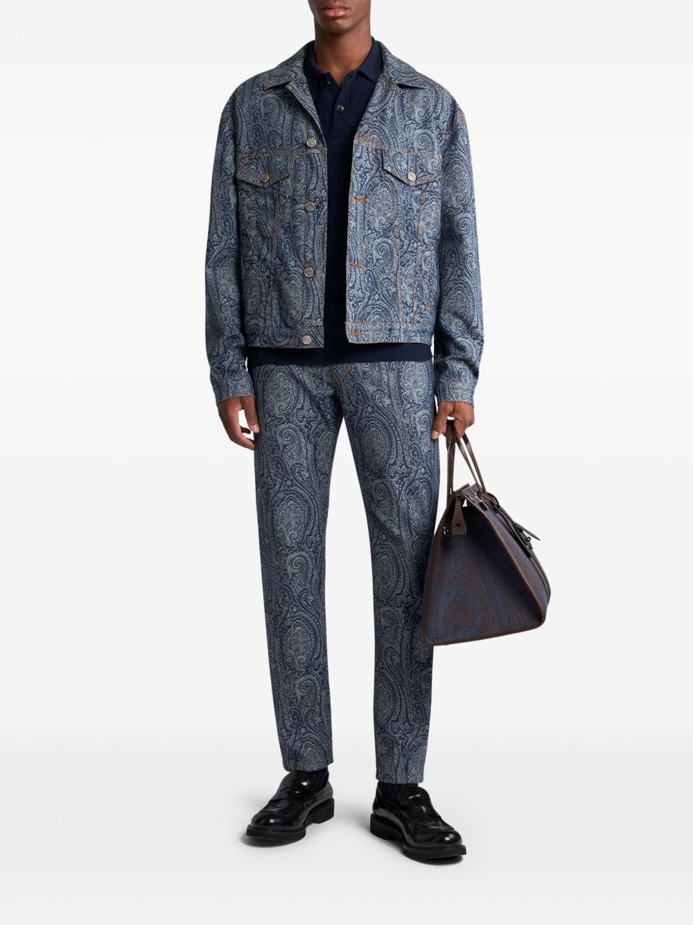 paisley denim jacket - 2