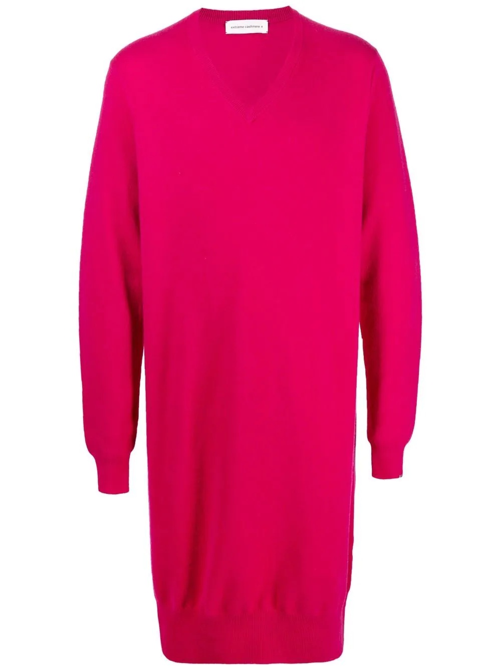 V-neck cashmere jumper dress - 1