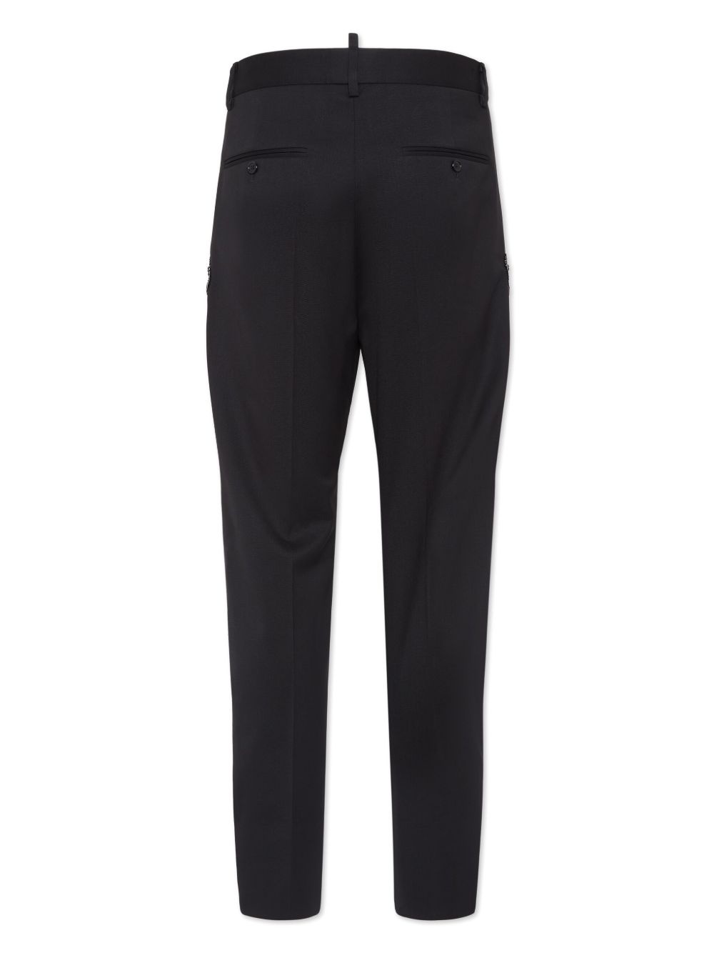 floral-appliqué tapered trousers - 2