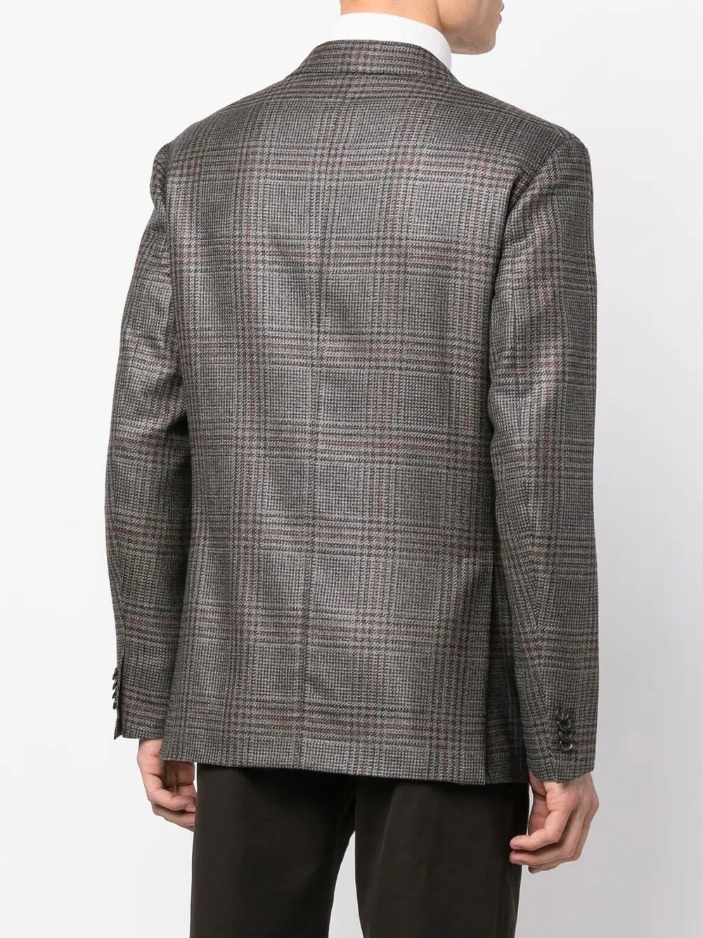 single-breasted check-pattern suit - 4