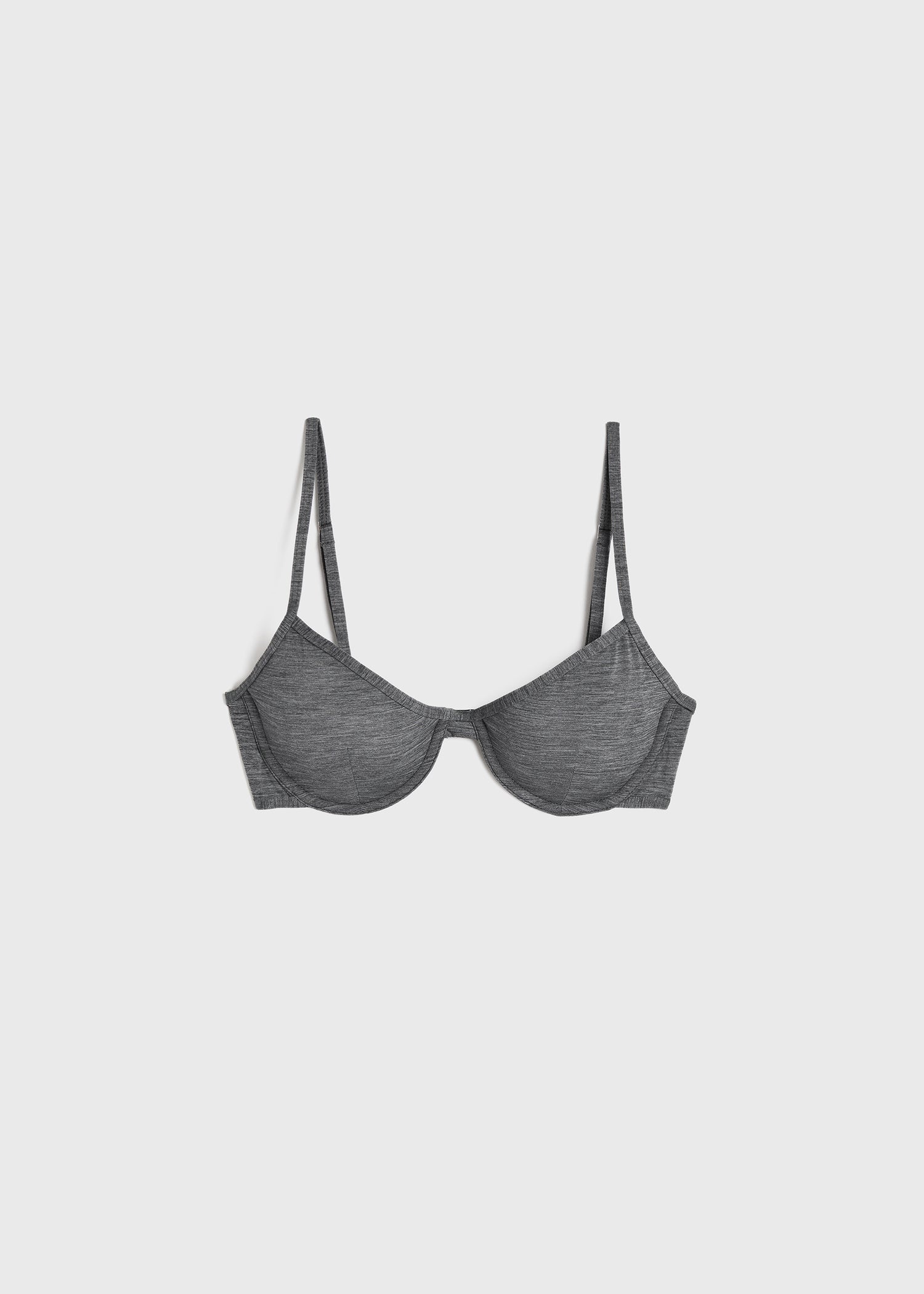 Half-cup bikini top grey melange - 1