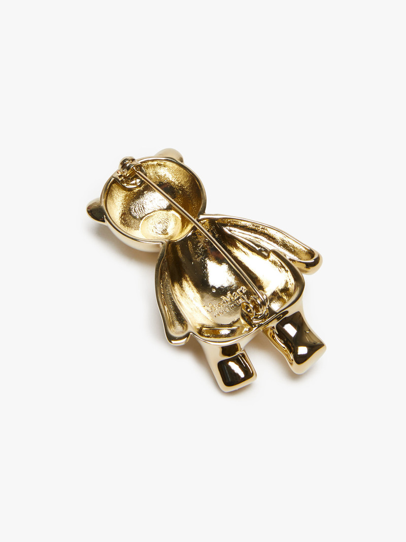 Max Mara SHINY Metal brooch with rhinestones outlook