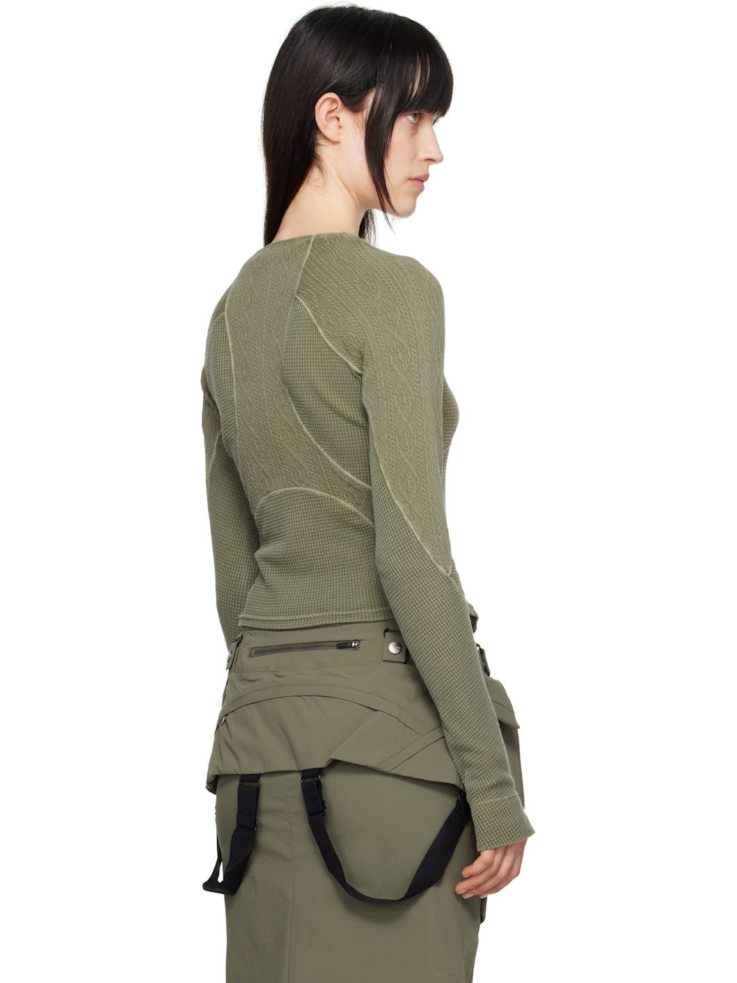 Khaki Half-Zip Raglan T-shirt - 3