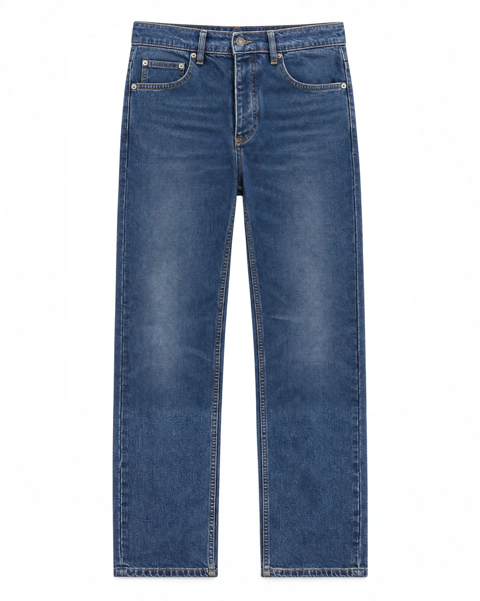 MEDIUM-BLUE FADED SLIM-FIT JEANS - 1