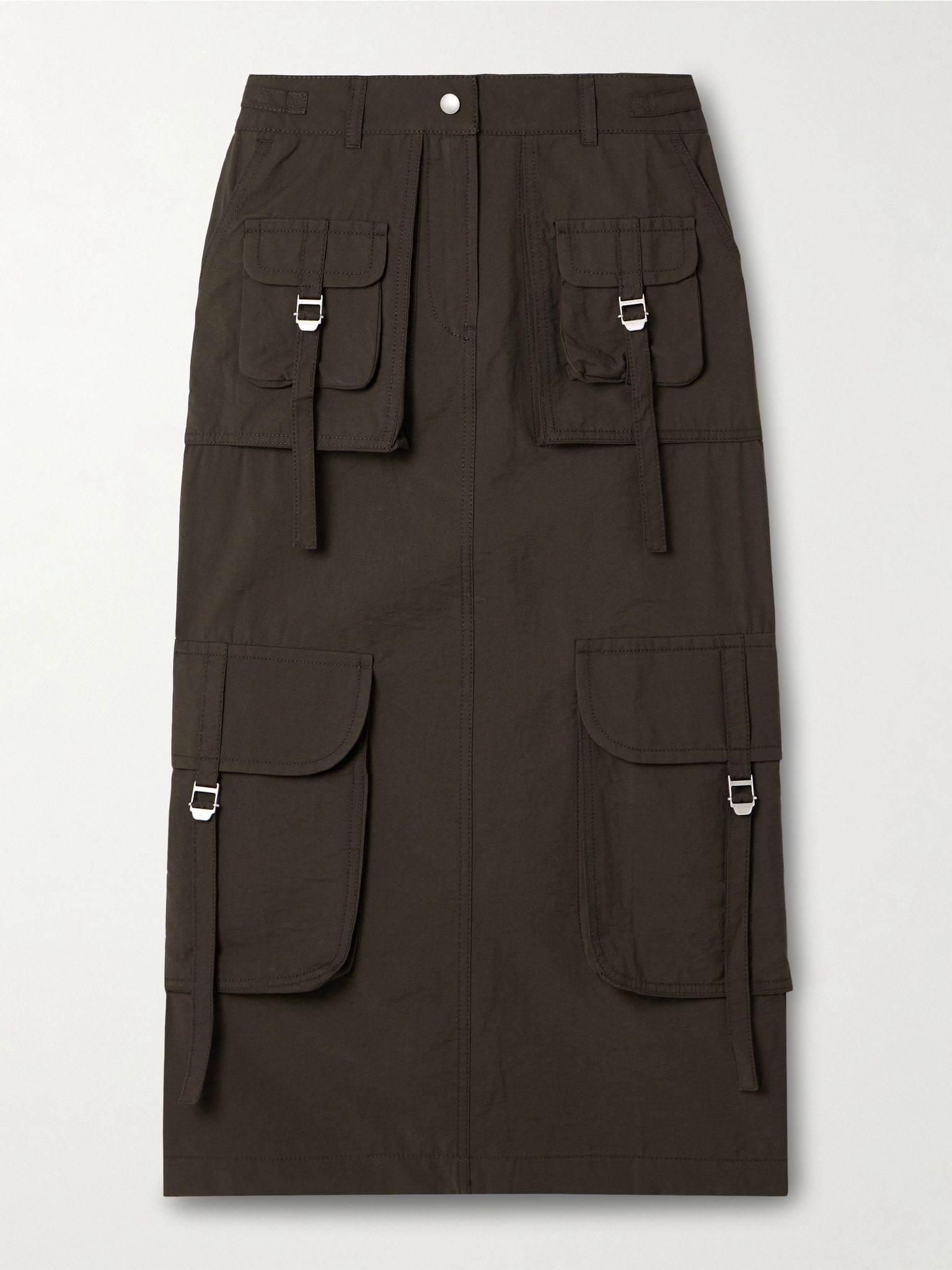 Cotton-blend midi cargo skirt Gray - 1