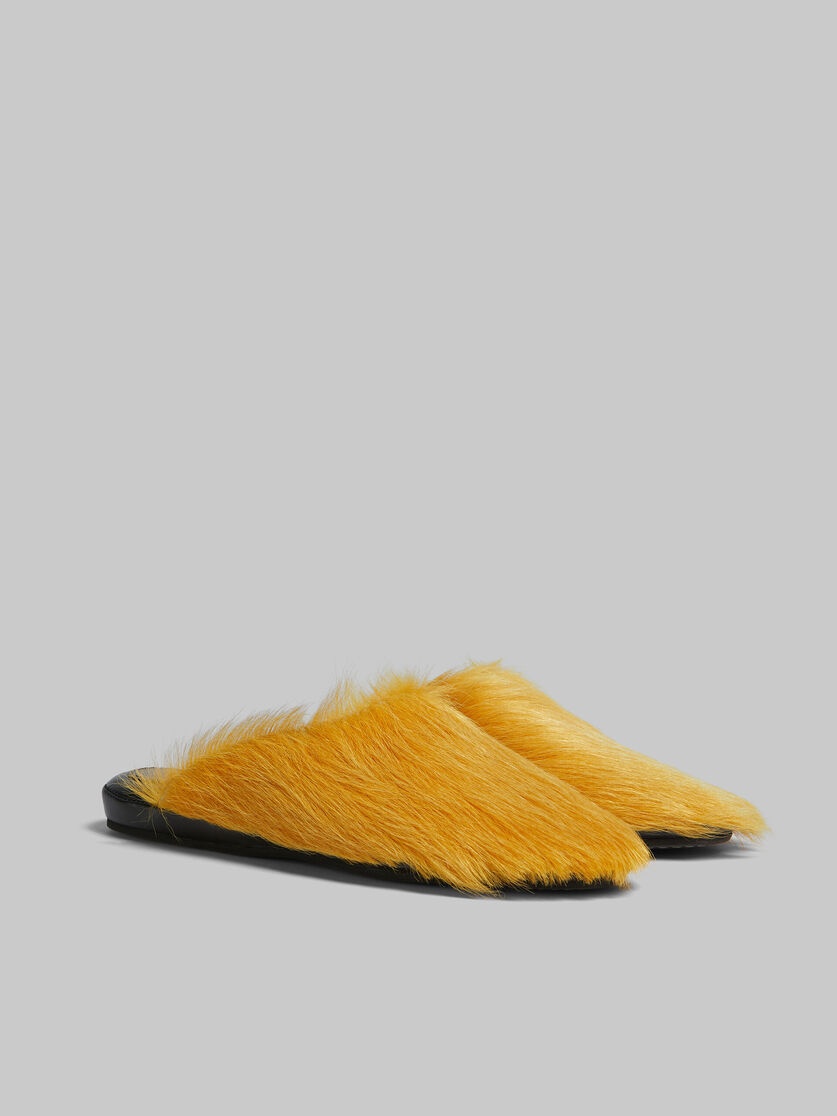 YELLOW LONG-HAIR CALFSKIN FUSSBETT SABOT - 2