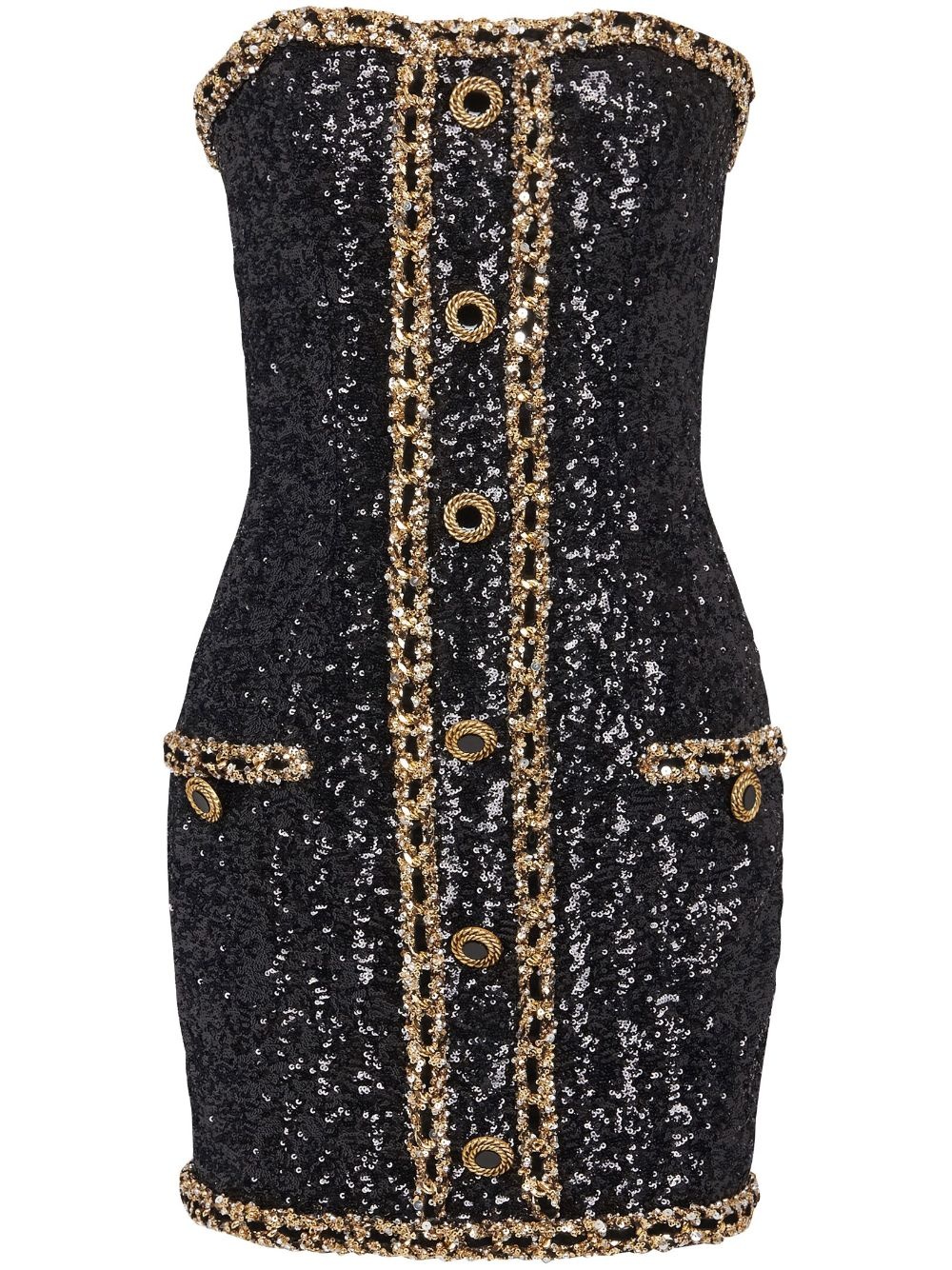 sequin-embellishment bustier minidress - 1