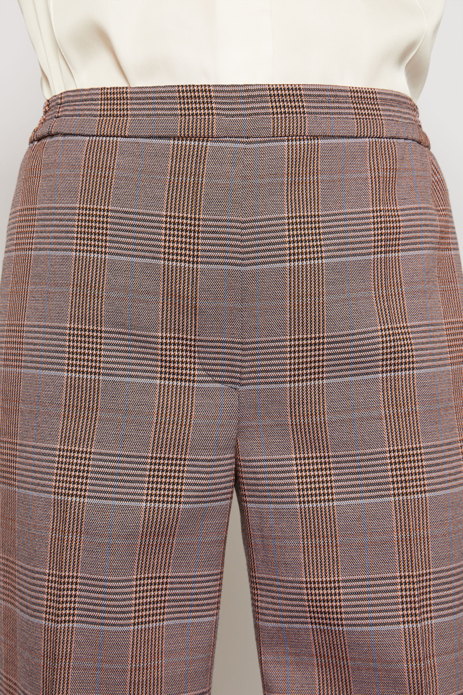 Elasticated-waist checked trousers pink/purple - 6