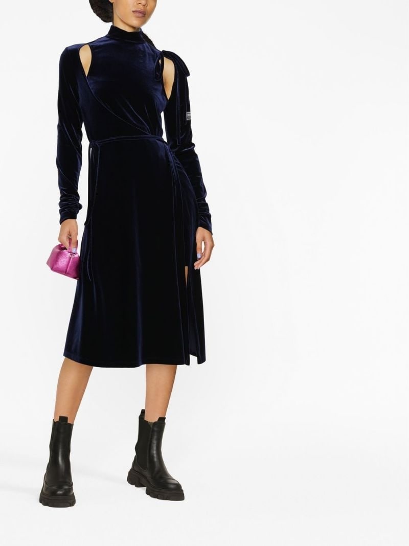 cut-out velvet wrap dress - 2