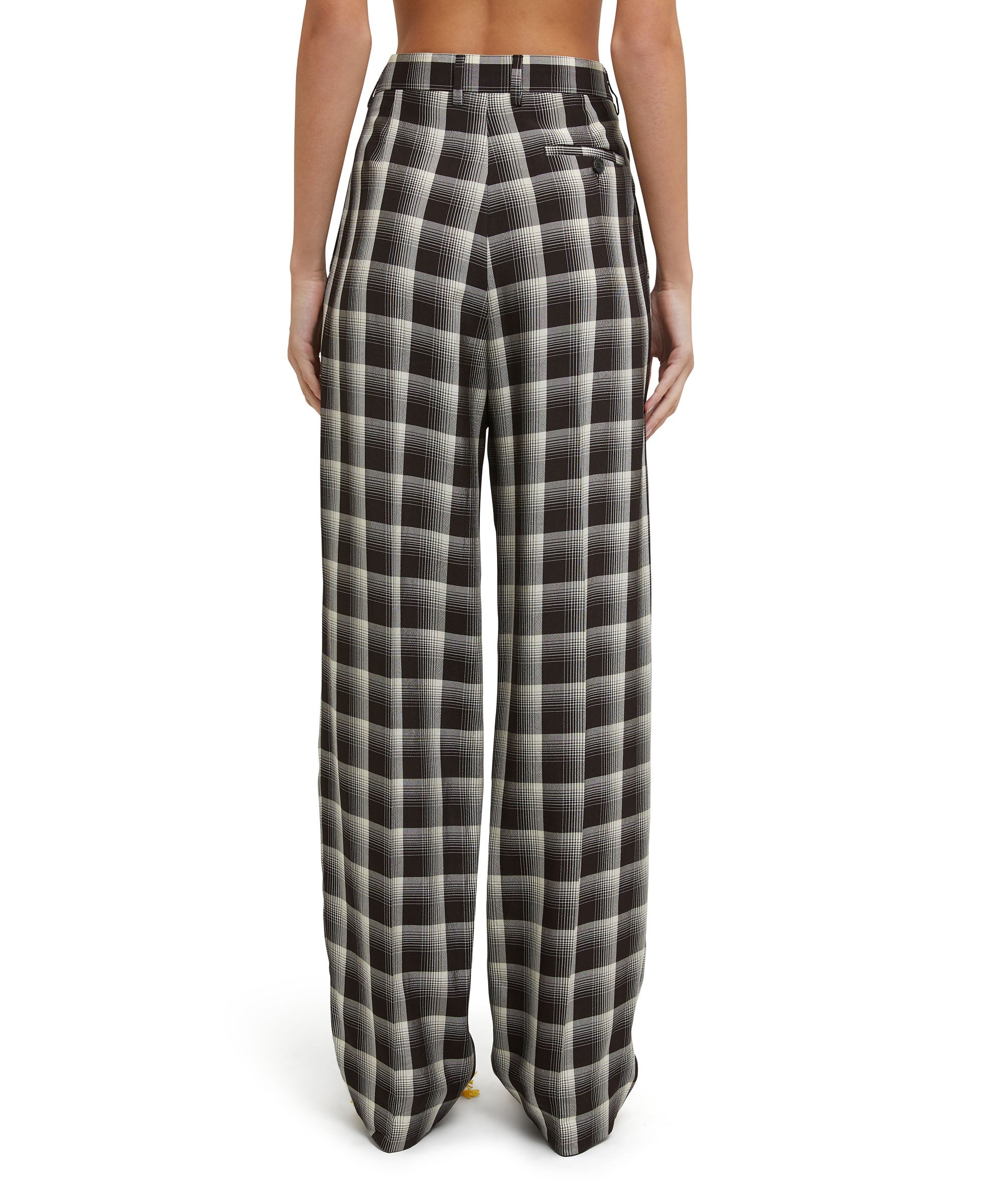 Check viscose crepe pleated pants - 3