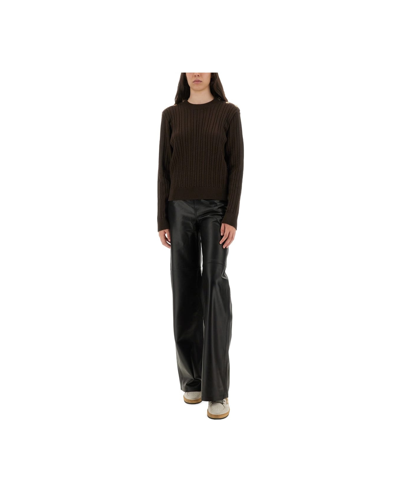 Wool Sweater With Button Detail - 2