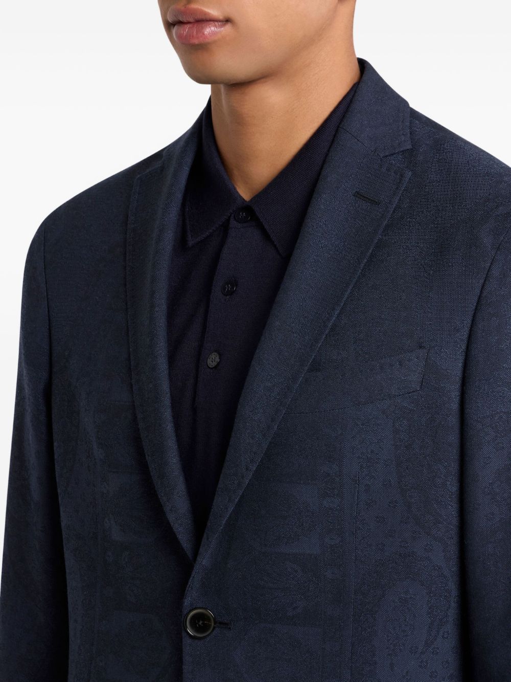 paisley-print wool blazer - 4
