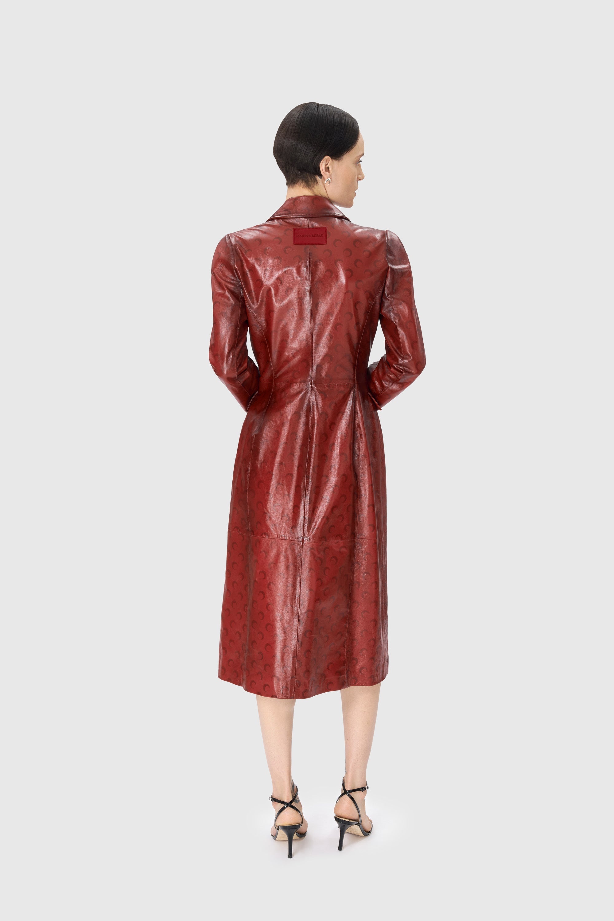 Moon Airbrushed Leather Tailored Coat - 4