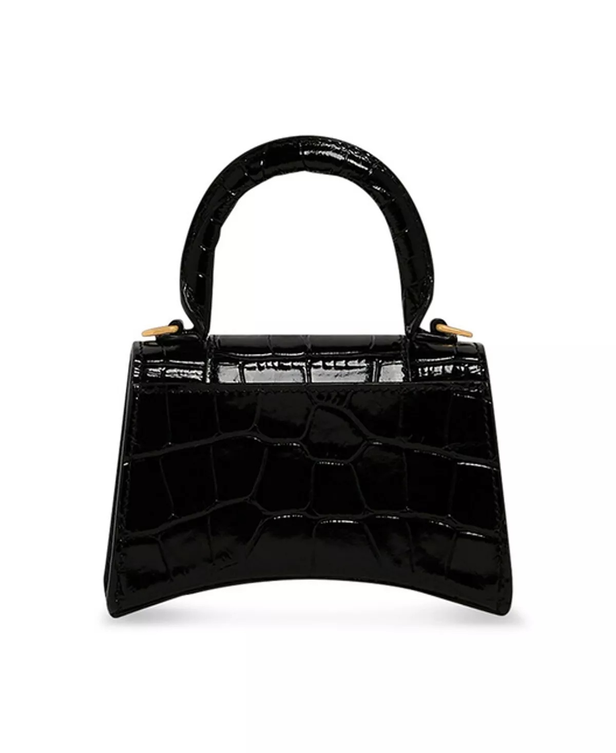 Hourglass Mini Handbag with Chain Crocodile Embossed - 5