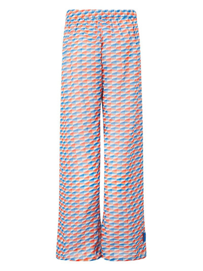 JIMMY CHOO Laren geometric-print cotton trousers outlook