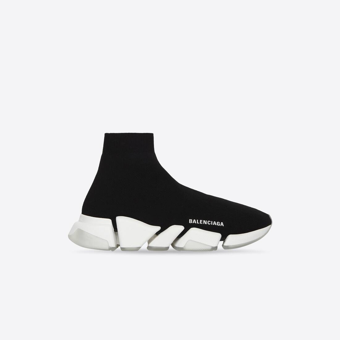 Men's Speed 2.0 Clear Sole Recycled Knit Sneaker in Black/white - 1