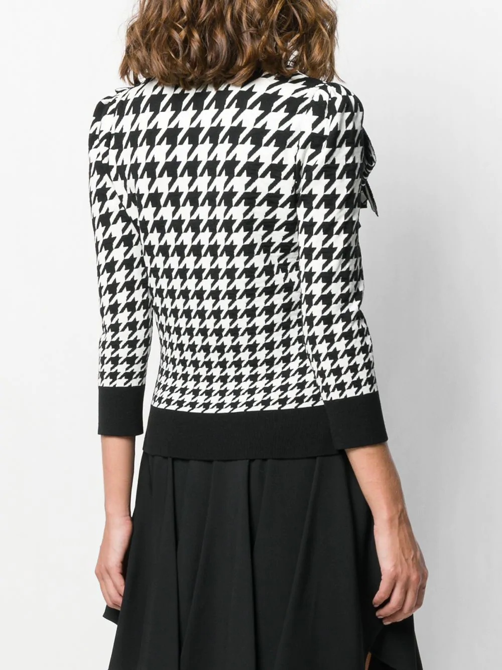 houndstooth bow jumper - 4