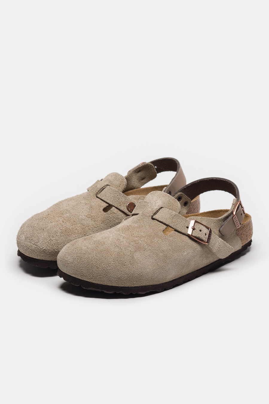 Womens Tokio Suede Clog in Taupe - 3