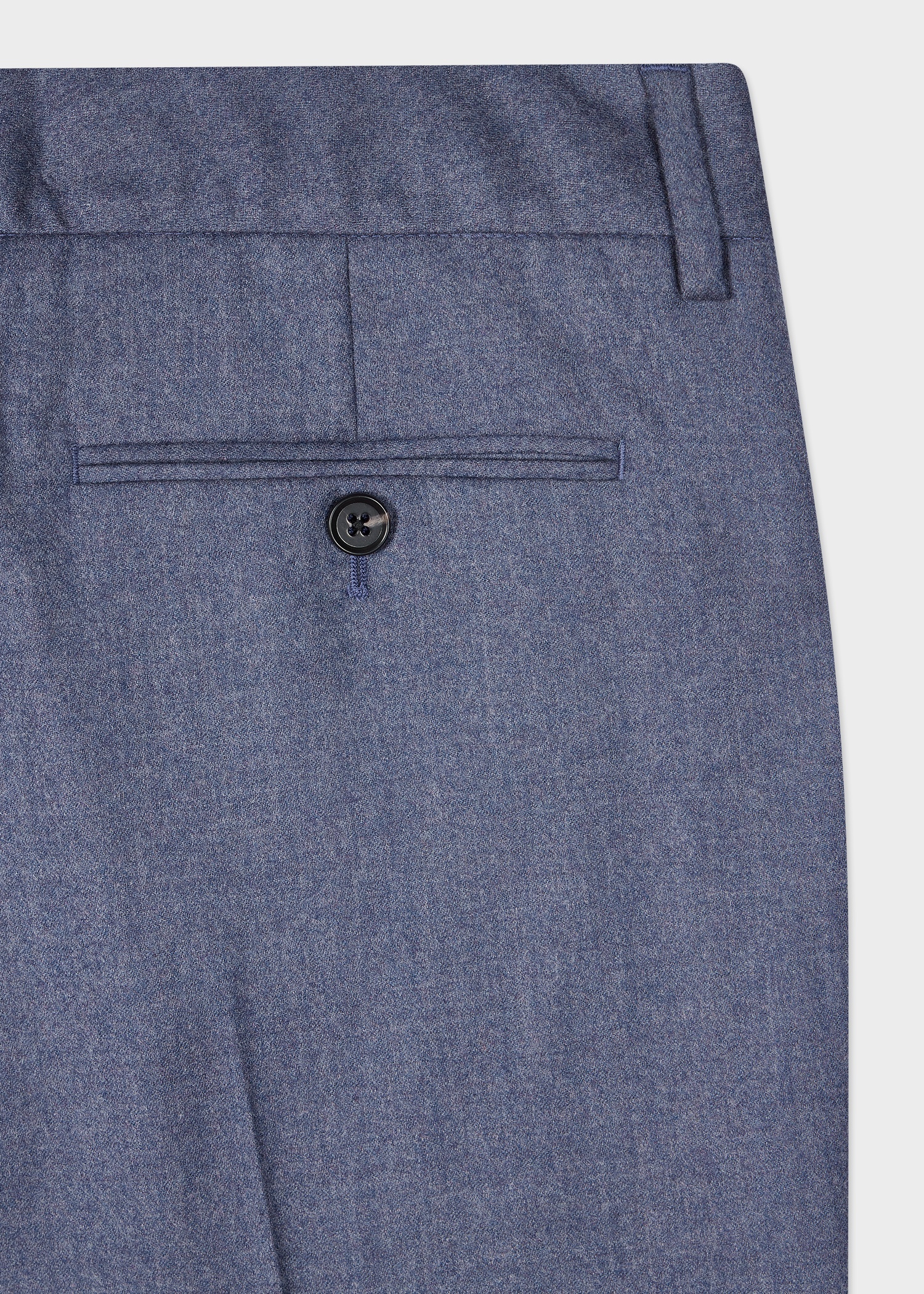 Women's Blue Slim-Fit Wool-Cashmere Flannel Trousers - 2