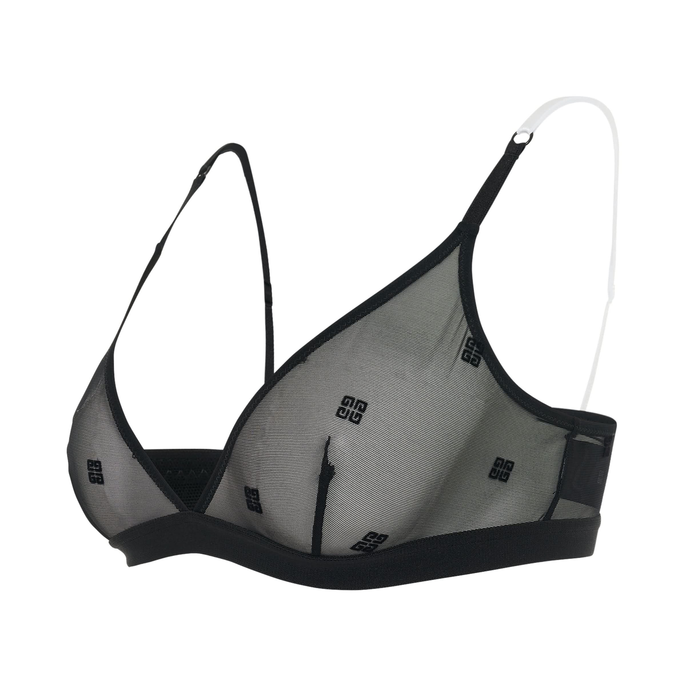 4G Transparent Tulle Bra in Black - 2