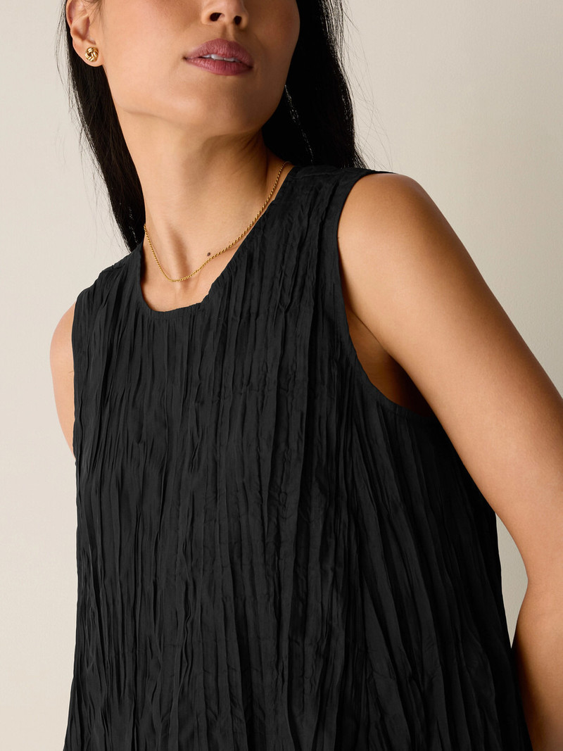 Crushed Silk Round Neck Dress 5