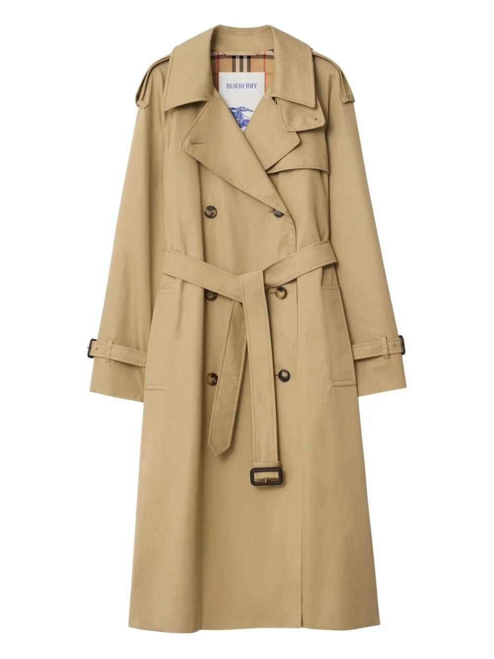 double-breasted belted trench coat - 1