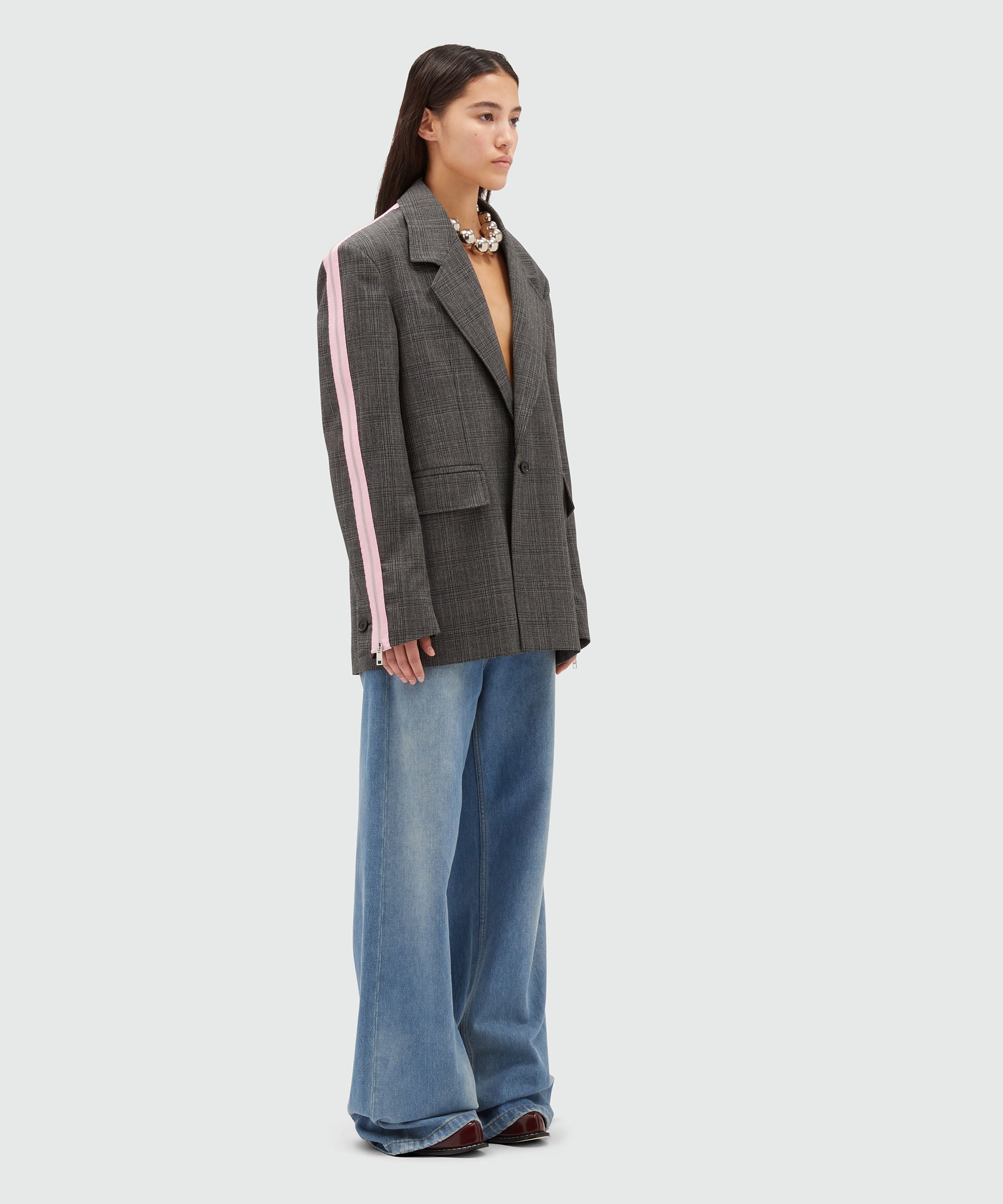 "MSGM Tailoring" wool Prince of Wales jacket - 4