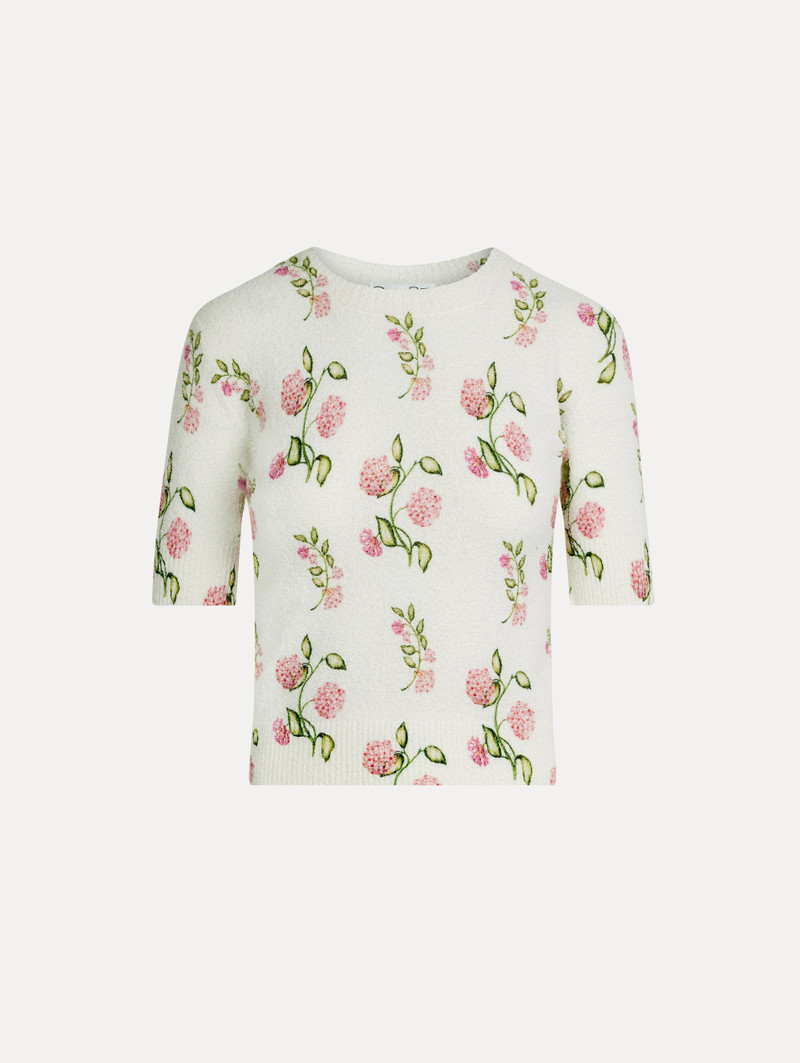 PORCELAIN FLOWER-PRINTED EMBROIDERED PULLOVER 1