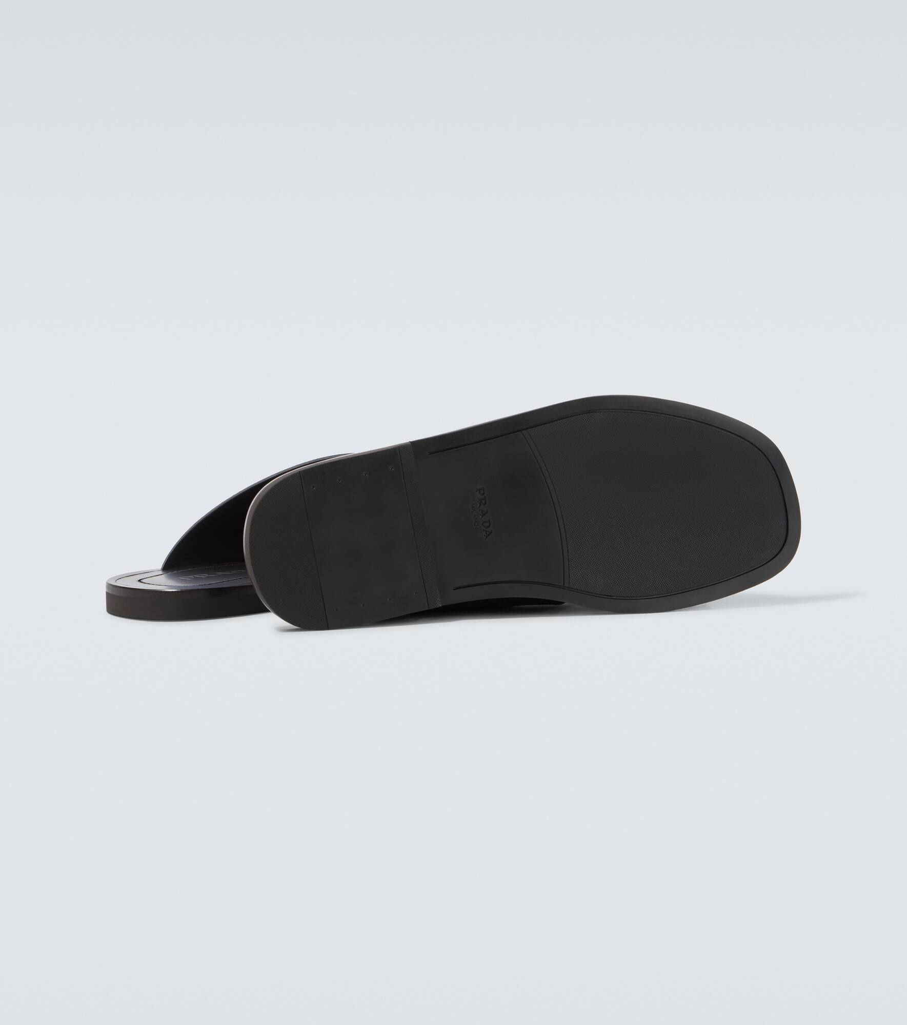Logo suede and leather sandals - 7