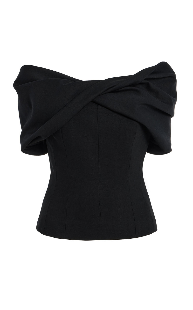 Orrla Off-The-Shoulder Wool Top black 1