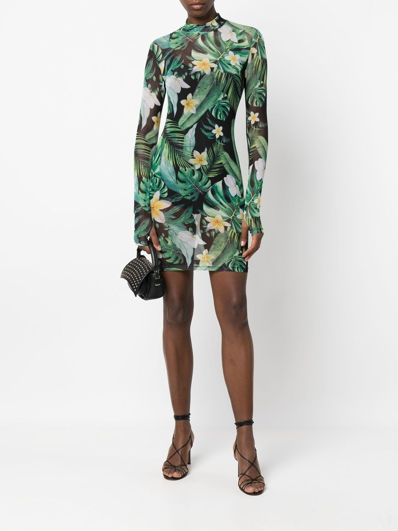 PHILIPP PLEIN graphic-print long-sleeve mini dress outlook
