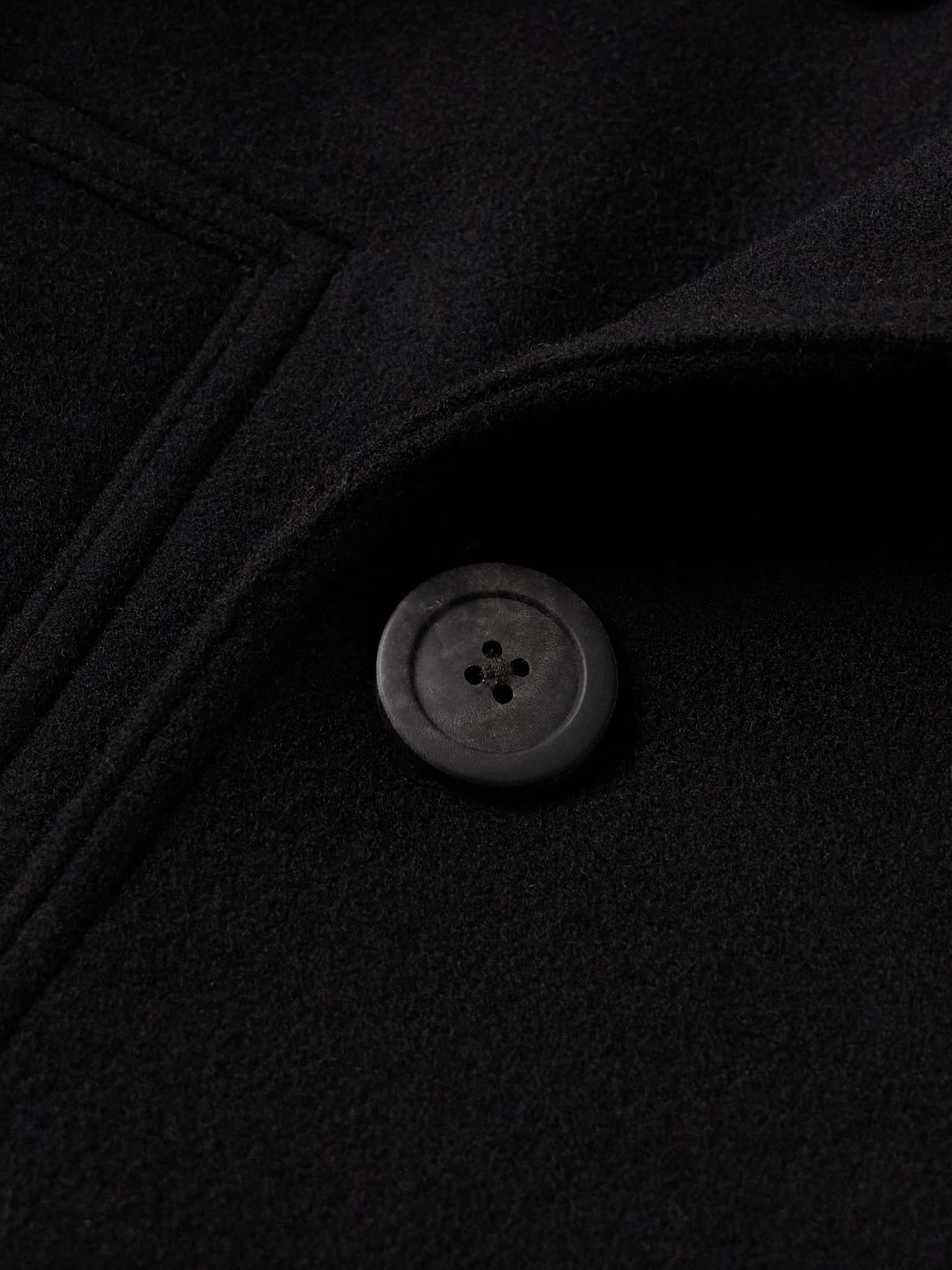Officer Double-Breasted Melton Virgin Wool Coat - 4