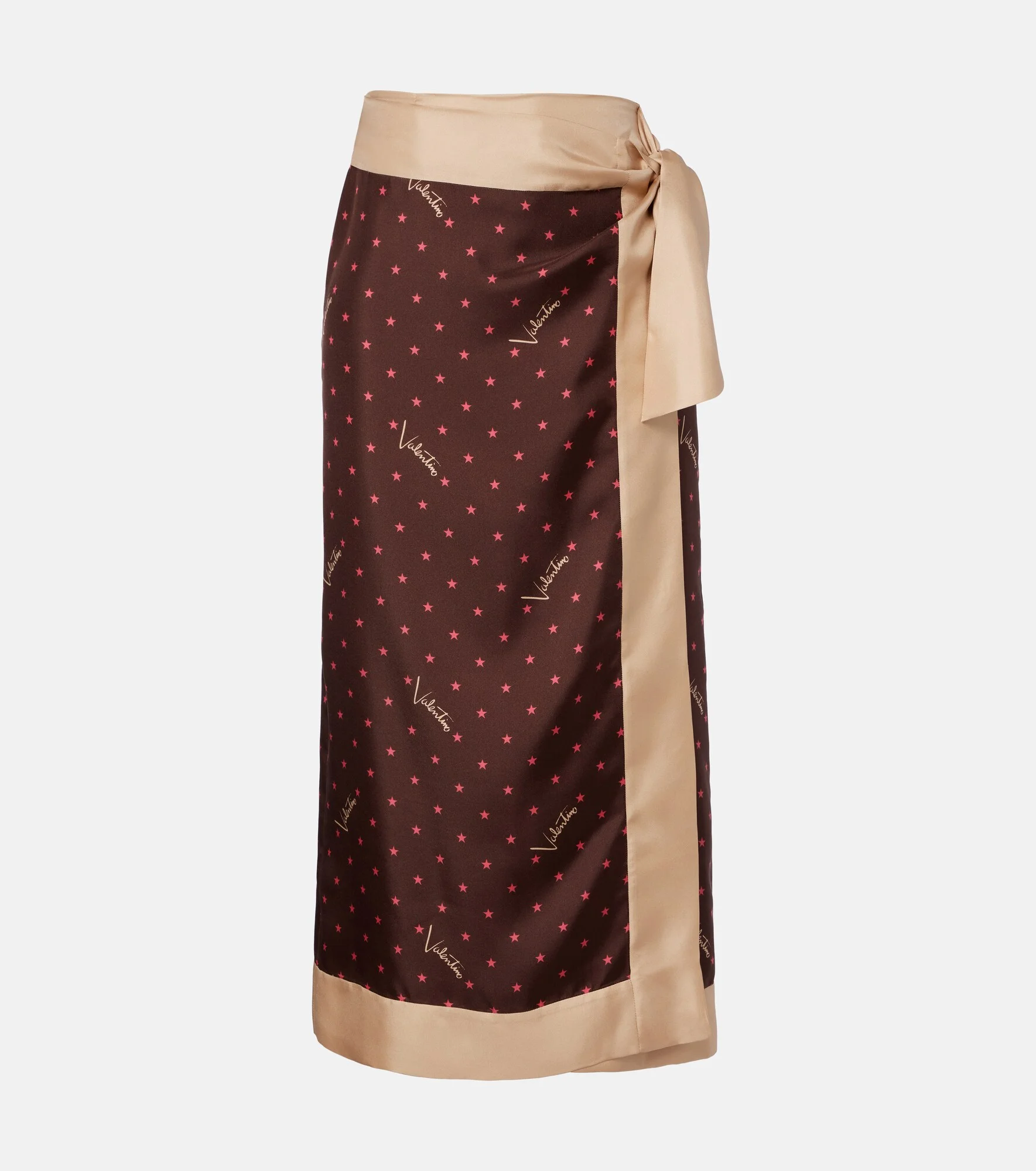 Printed silk twill wrap skirt - 1