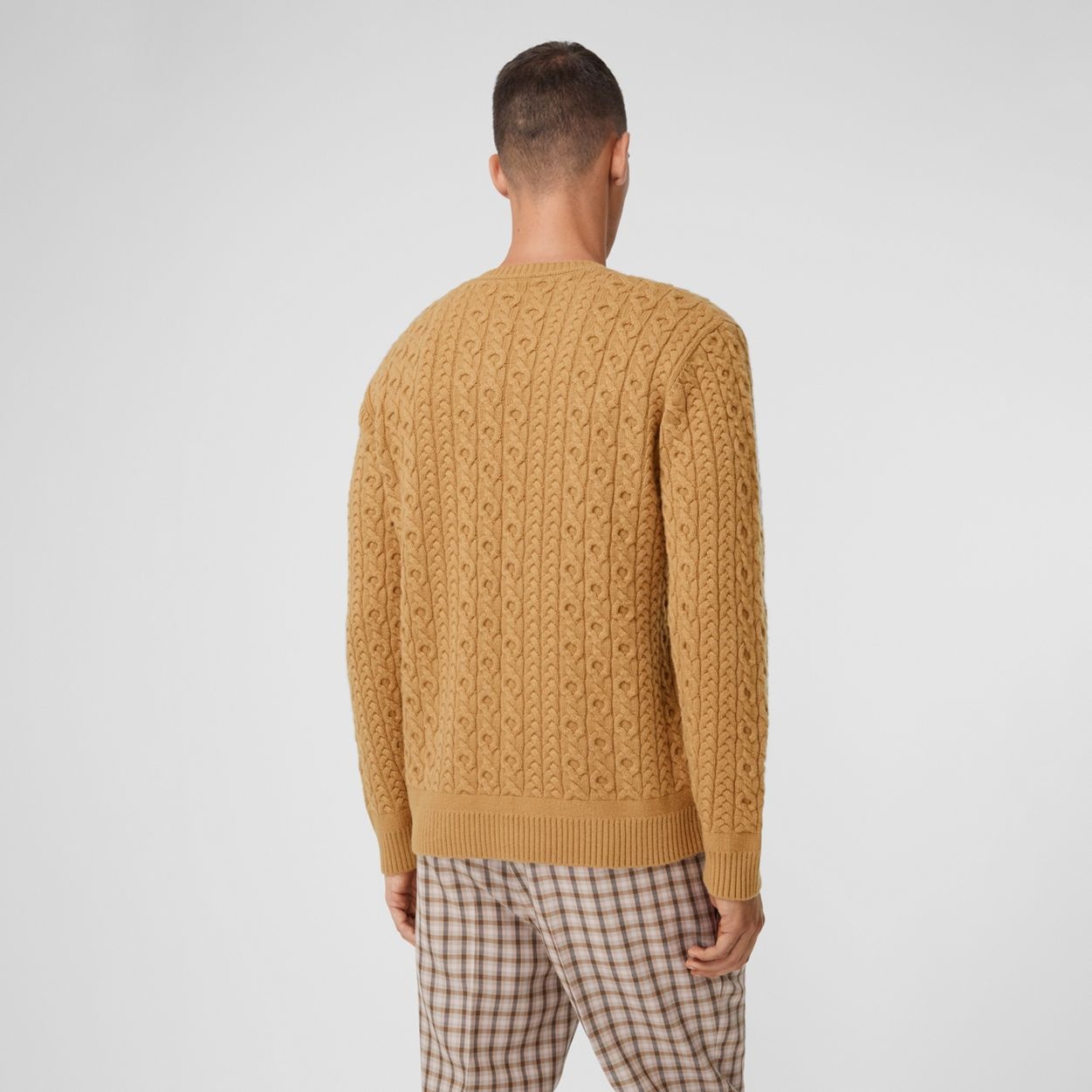 Cable Knit Wool Cashmere Sweater - 4