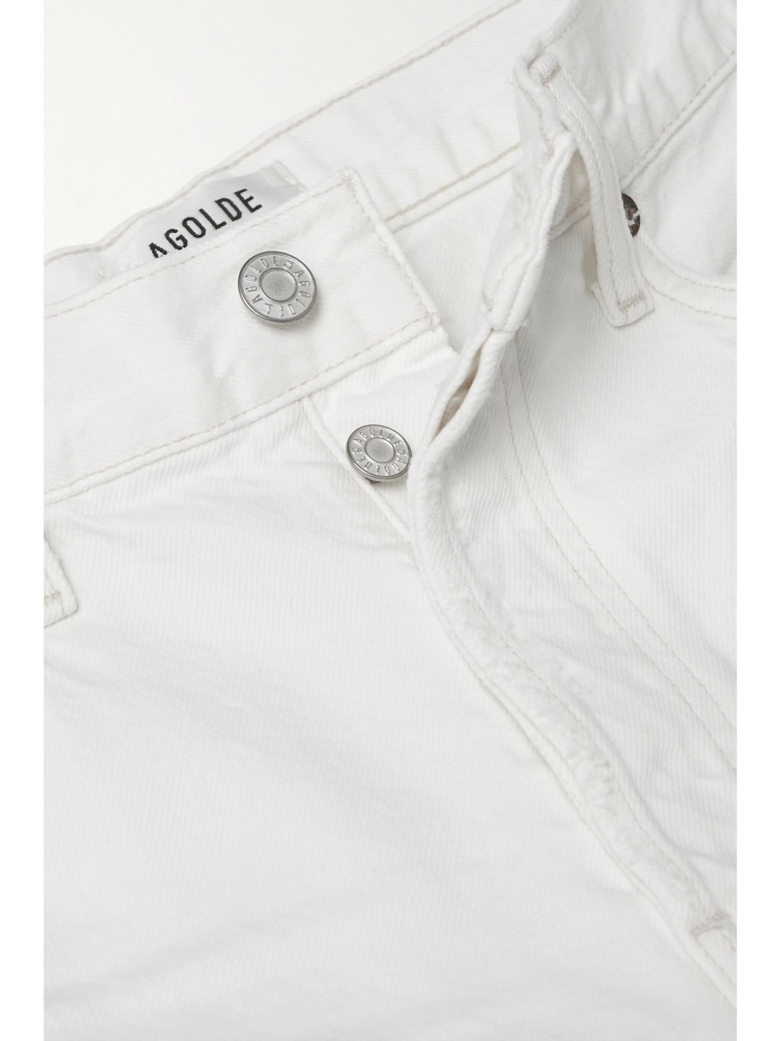 Parker Long distressed denim shorts White - 5