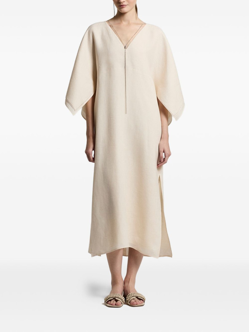PESERICO Aurea V-neck midi dress outlook